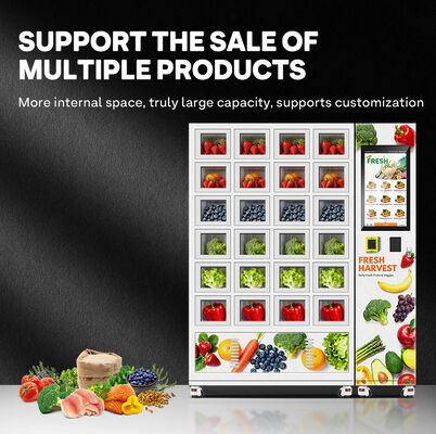 Halo 24 ızgara akıllı satış dolabı kalınlaştırılmış galvanizli tabaka dış kabuğu ve soğutma sistemi ile üç katmanlı cam kapı