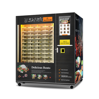 Büyük Kapasiteli Otomatik Fast Food Kahvaltı Yemek Öğle Yemeği Kutusu Mikrodalga Isıtmalı Sıcak yiyecek Otomatı