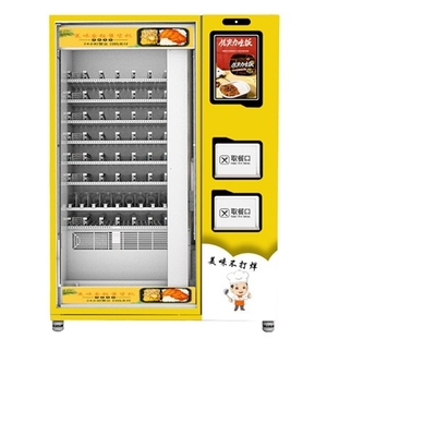 Çift mikrodalga ısıtma fonksiyonu ile hazır yemek öğle yemeği kutusu otomat gıda yemek otomatı