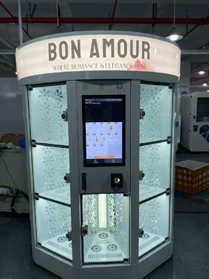 Haloo Taze Çiçek Otomatik Satış Makinesi Beyaz 13 Dolap Büyük Buket Alışveriş Merkezi için Sıcak Satış Kredi Kartı Ödeme Sistemi