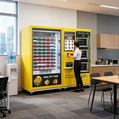 32 inçlik dokunmatik ekran büyük kapasiteli 3 mikrodalga fırını olan yarı otomatik öğle yemeği kutusu makinesi, tüm makine için özelleştirilebilir çıkartmalar