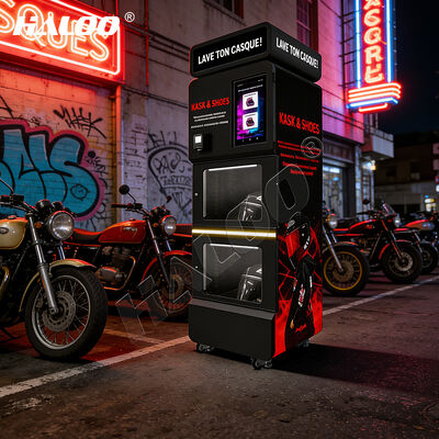 Haloo vending machine supplier  double door helmet cleaner metal material Match with  4 kinds of perfume and 3 cleaning modes