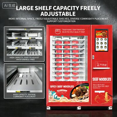 Renkli çelik levha malzemesi ile Haloo -18 °C donmuş erişte satış makinesi, mikrodalga fırını, 35 saniye boyunca buharla ısıtma, servis