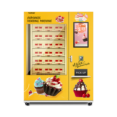 Soğutma ve Asansör Sistemli Büyük Kapasiteli Dilim Kek ve Cupcakes Otomatı